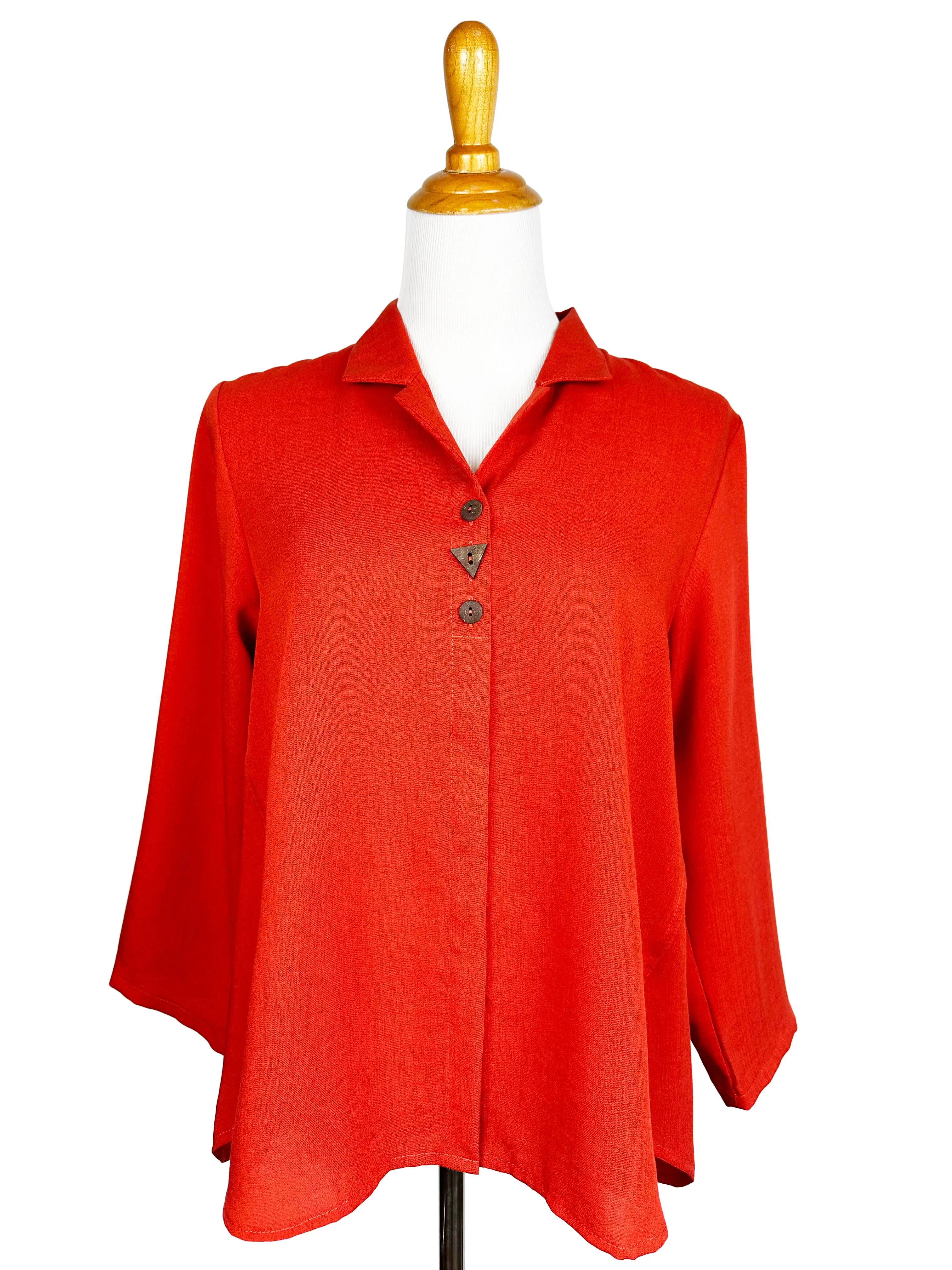 AA379 - Mia Mixed Buttons Linen Blouse