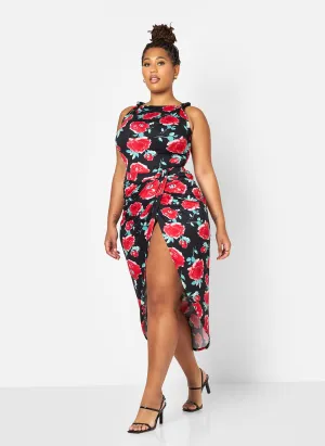 Abigail Floral Draped Midi Skirt