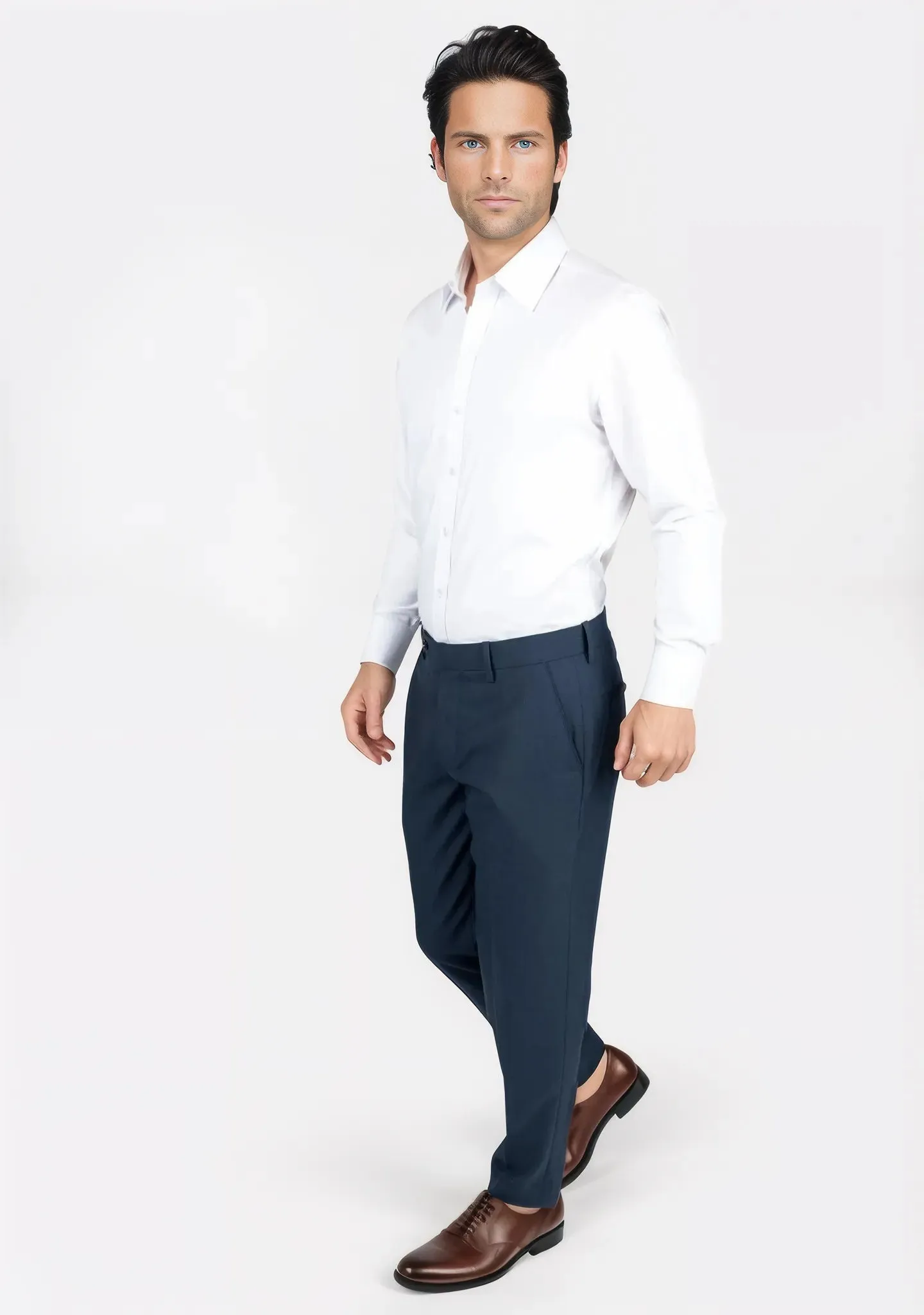 Aegean Blue Sharkskin Pants