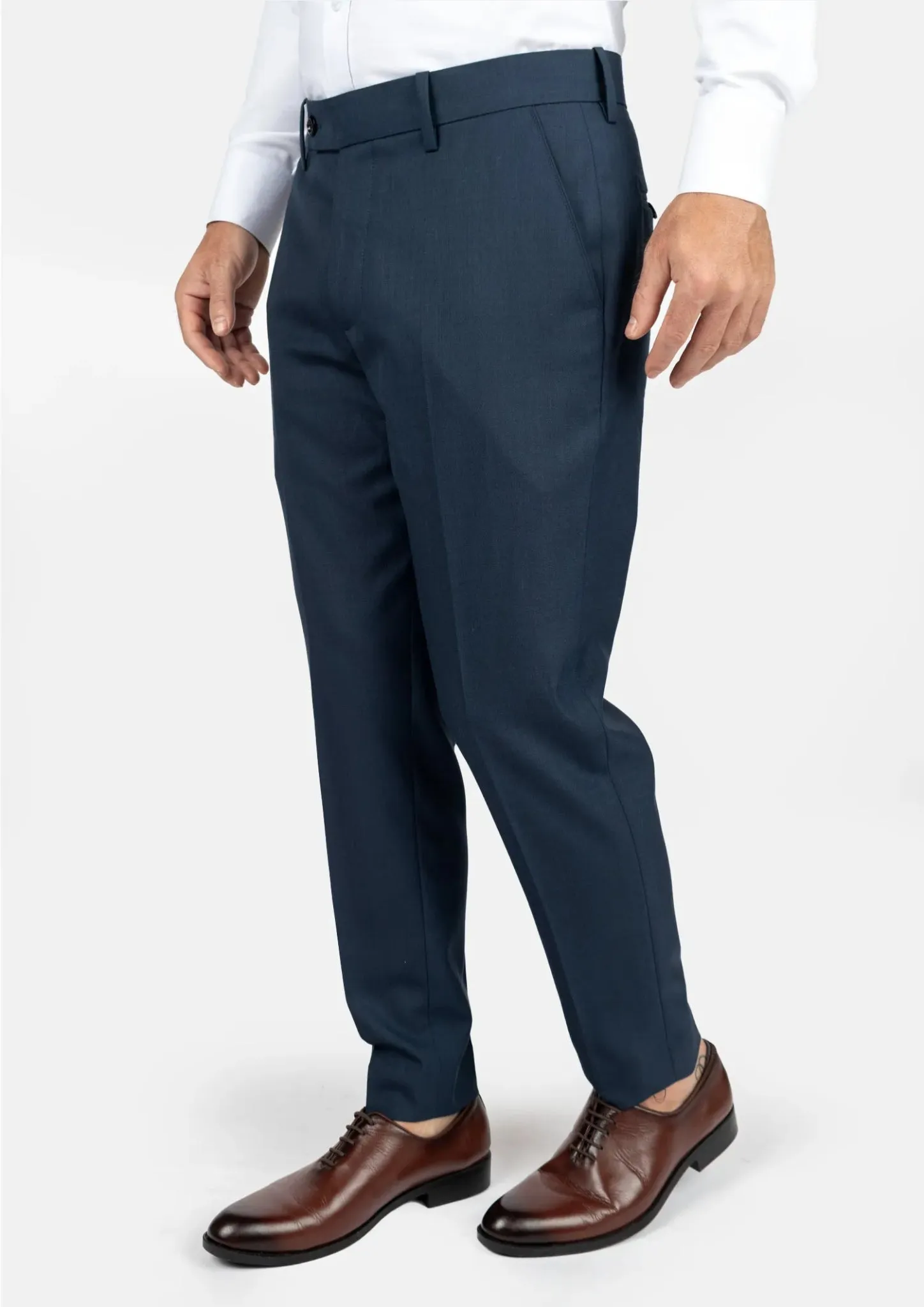 Aegean Blue Sharkskin Pants