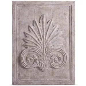 Aged Gesso Carved Floral Wall Art - 30" High