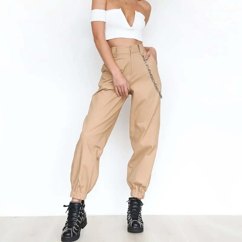 Amy Fashion - Chain Loose Pants Hip Pop Trousers Streetwear