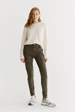 Angel High Waist Cargo Pants Winter Khaki