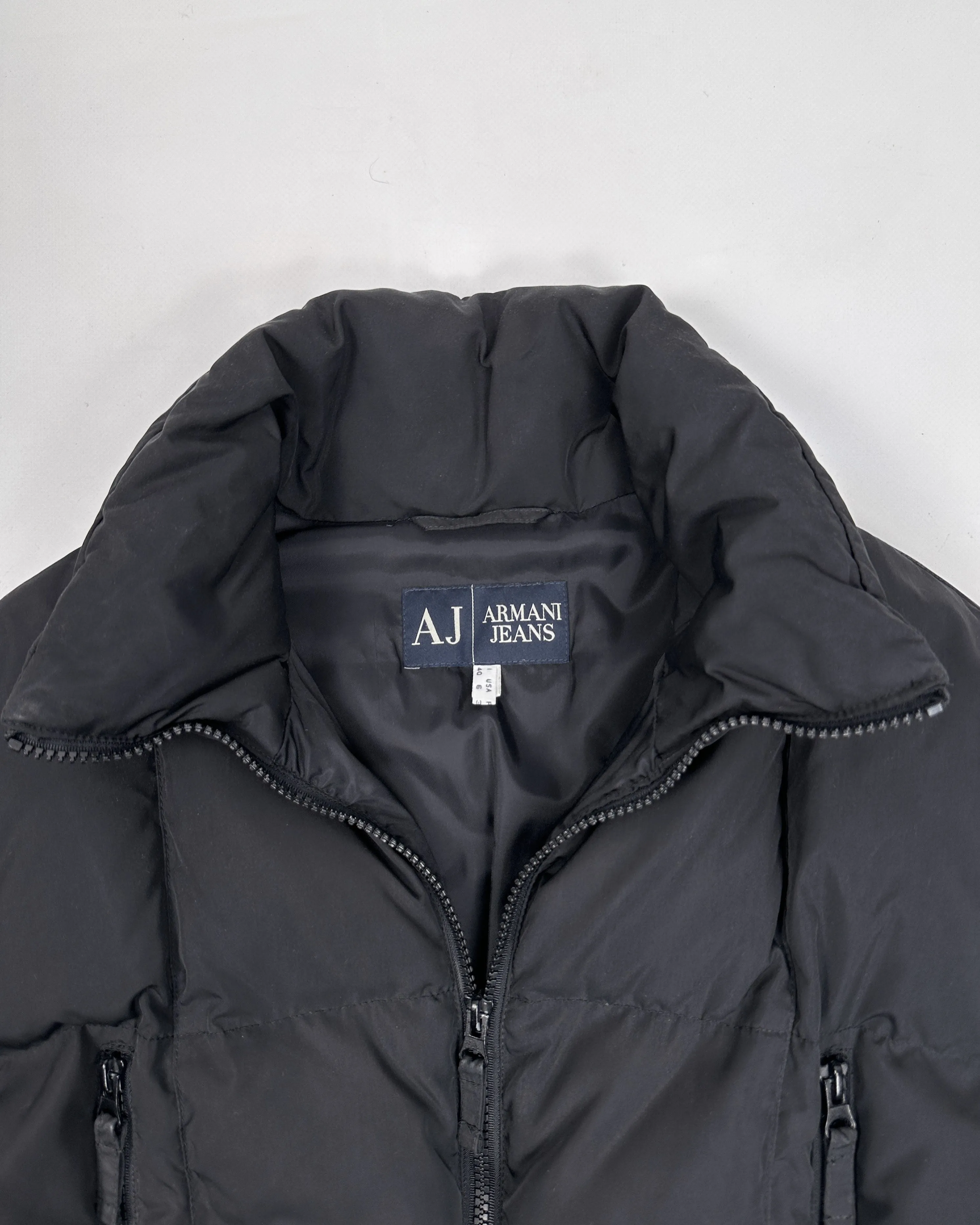 Armani Cropped Puffer Black Jacket 2000's