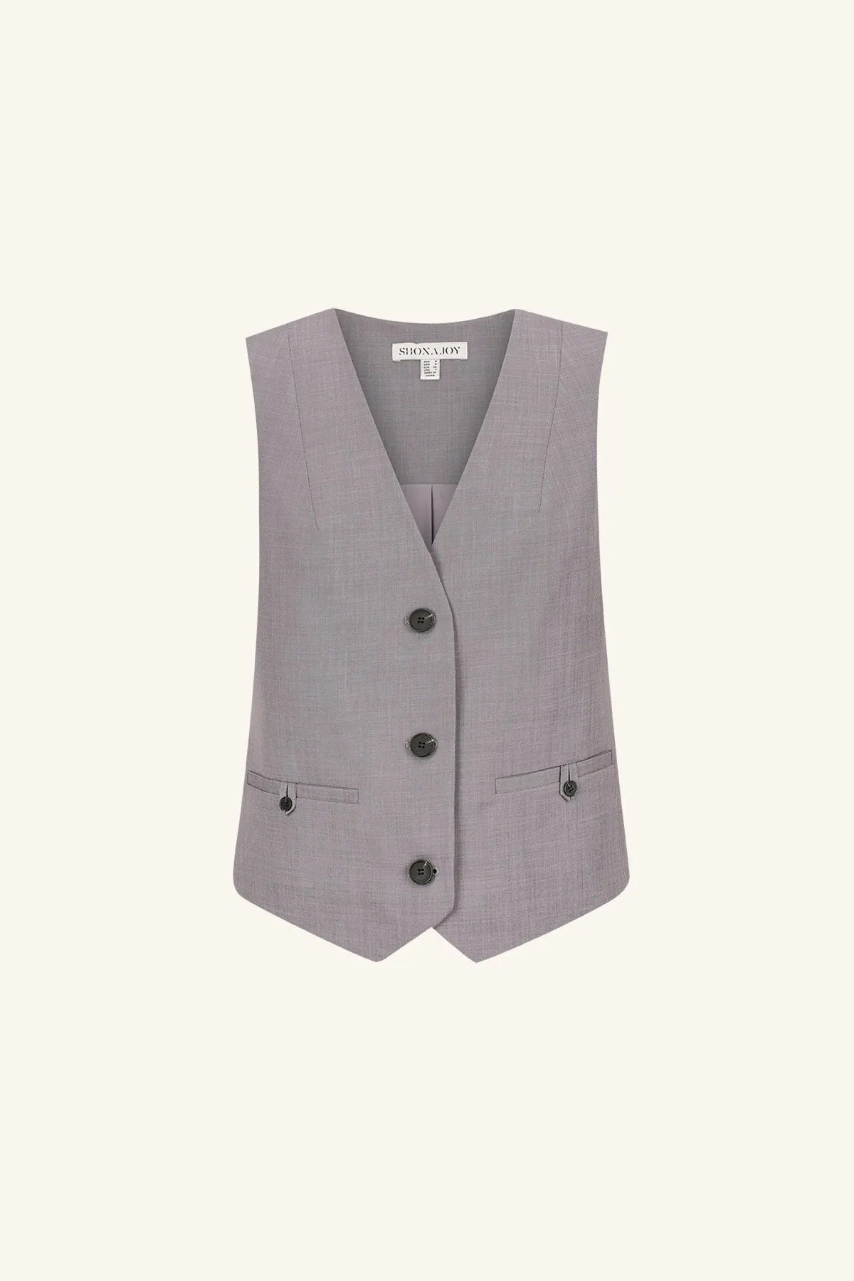 ASHER OVERSIZED TAILORED VEST - STEEL GREY