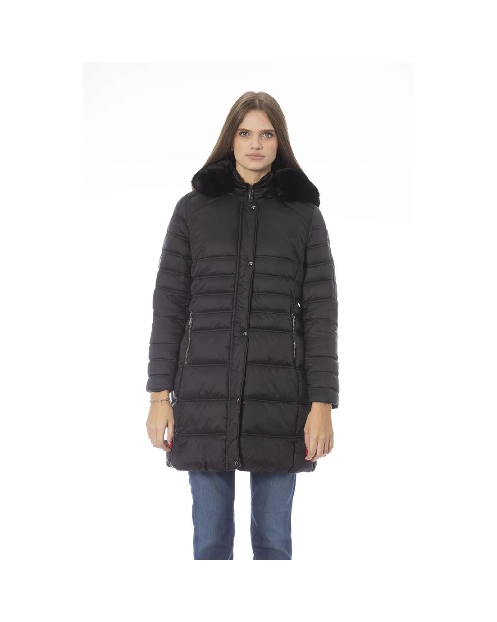 Baldinini Trend Women's Black Polyester Jackets & Coat - L