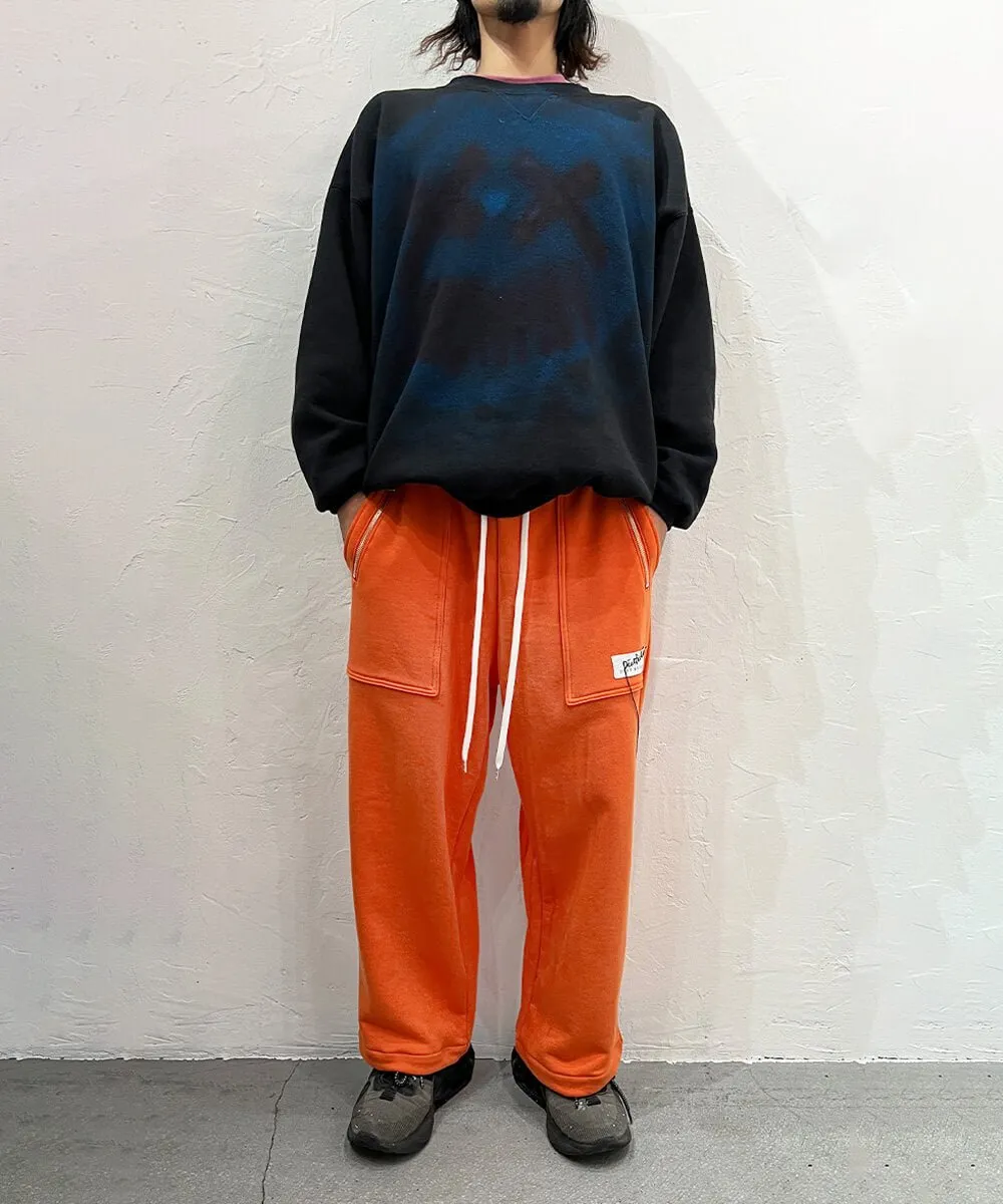 Basic line _ Cropped wide pants - ORANGE