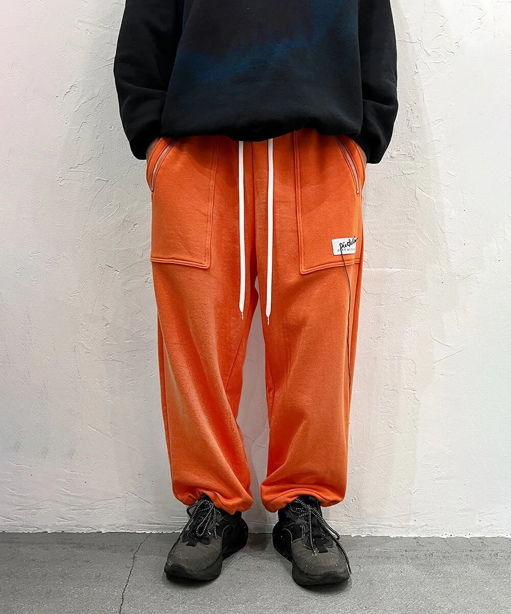 Basic line _ Cropped wide pants - ORANGE