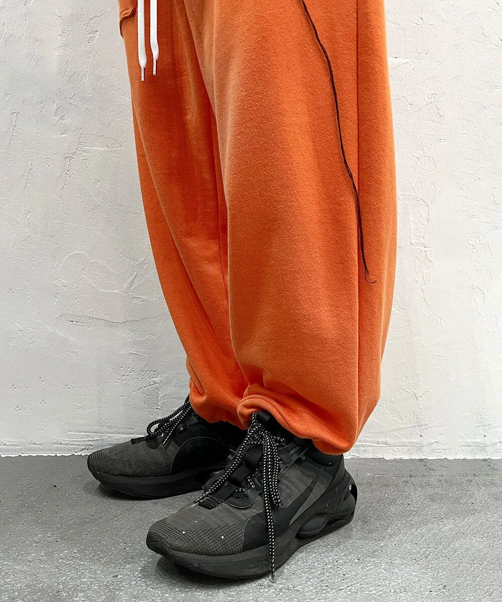 Basic line _ Cropped wide pants - ORANGE