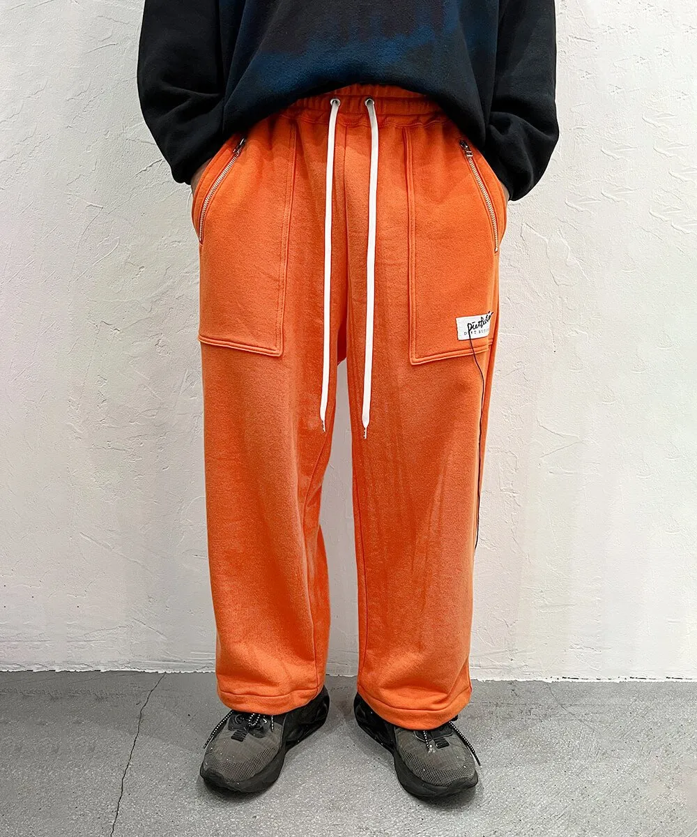 Basic line _ Cropped wide pants - ORANGE