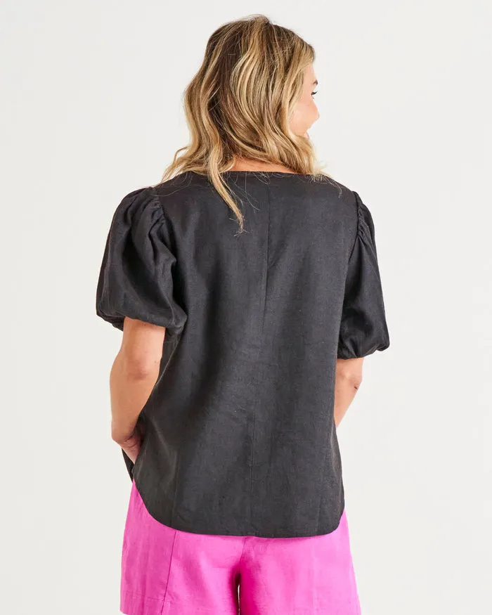 Betty Basics Alba Blouse Coal