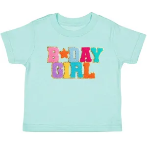 Birthday Girl Patch Short Sleeve Kids Shirt