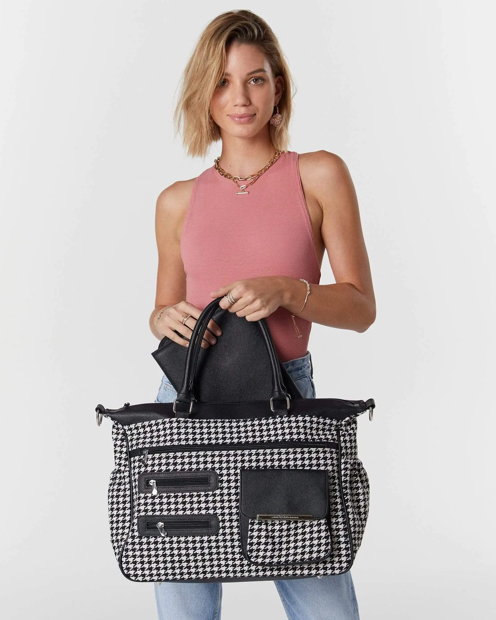 Black & White Triple Zip Baby Bag