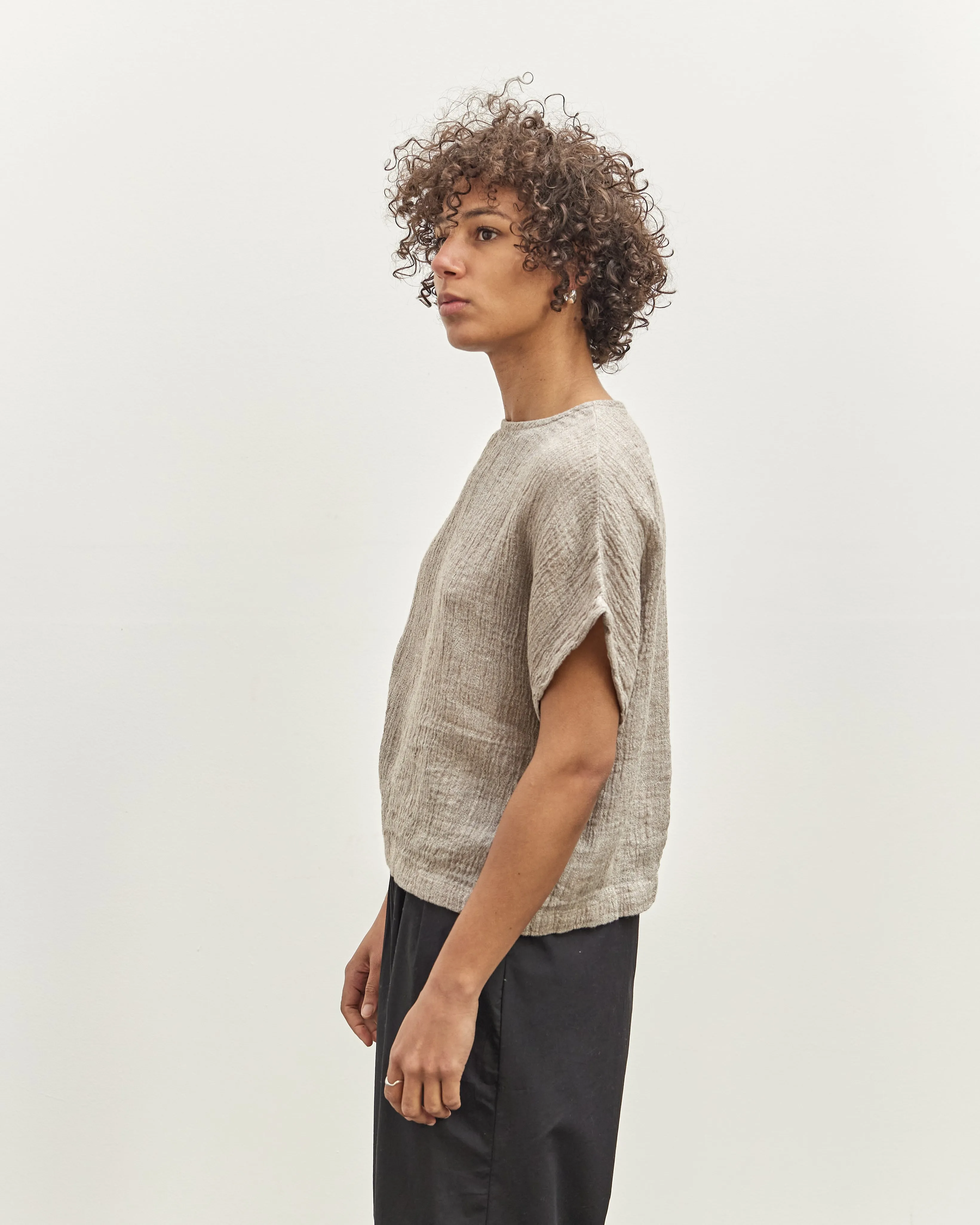 Black Crane Basic Crew Top, Ash