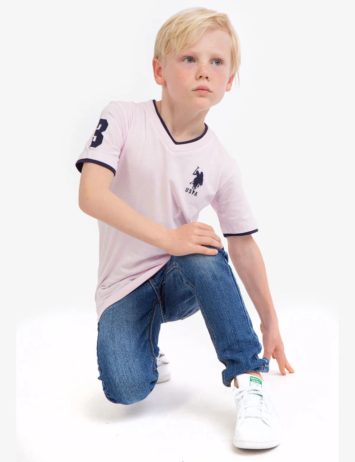 BOYS BASIC V-NECK T-SHIRT