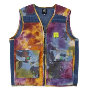 Brain Dead Dyed Canvas Spacer Mesh Tactical Vest / Tie Dye