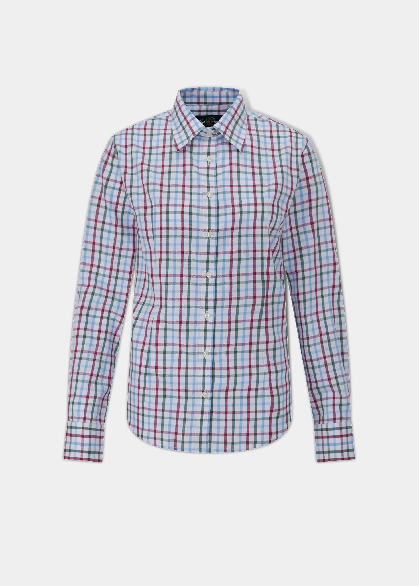 Bromford Ladies Cotton Check Shirt In Wine - Regular Fit