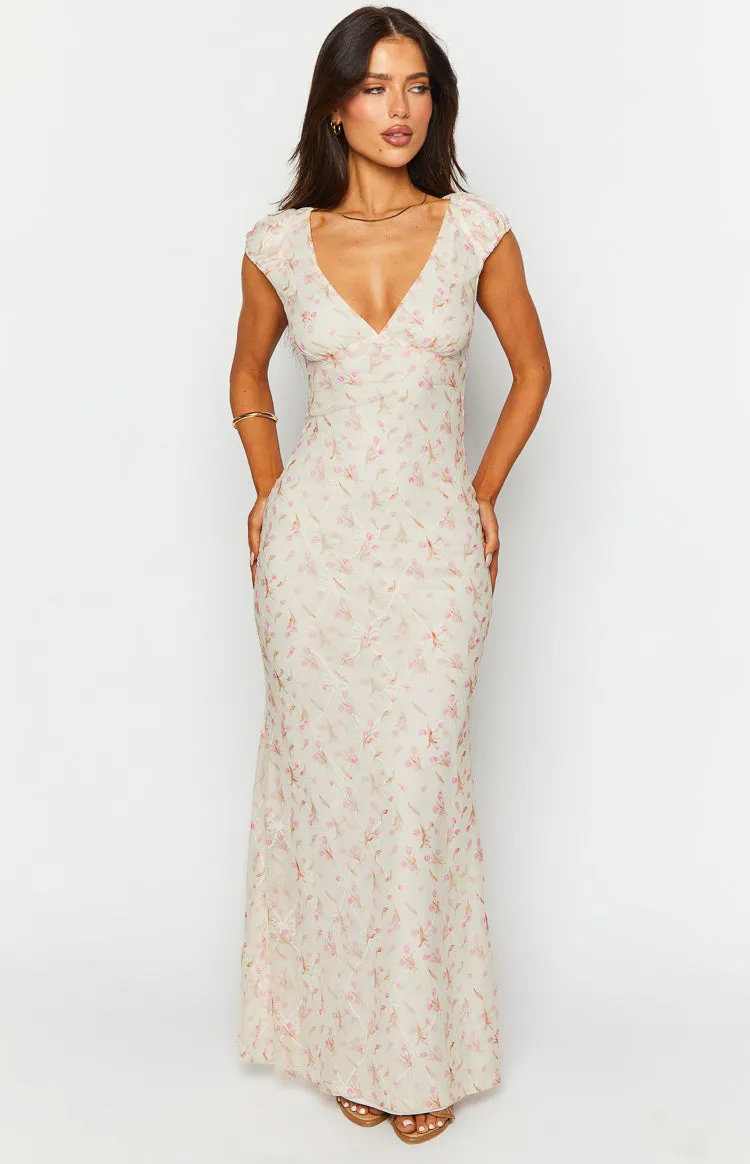 Cali White Floral Maxi Dress