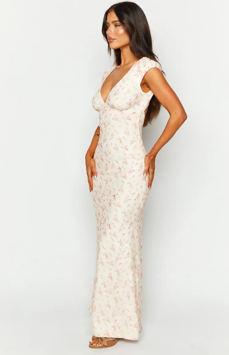 Cali White Floral Maxi Dress