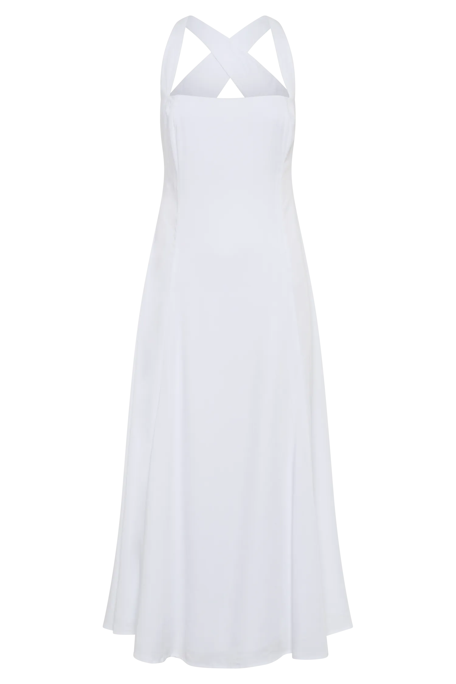 Carabella Cross Back Midi Dress - White