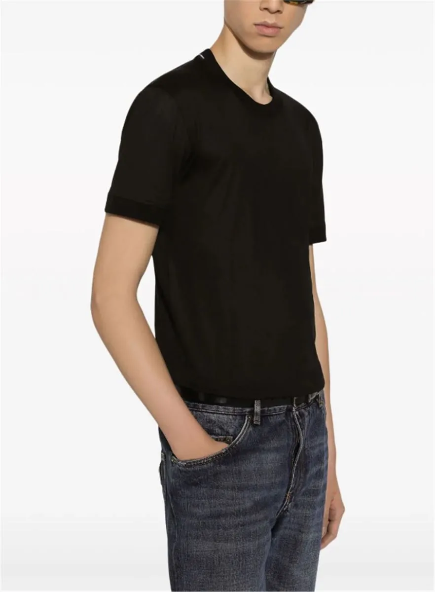 CREW-NECK SILK T-SHIRT