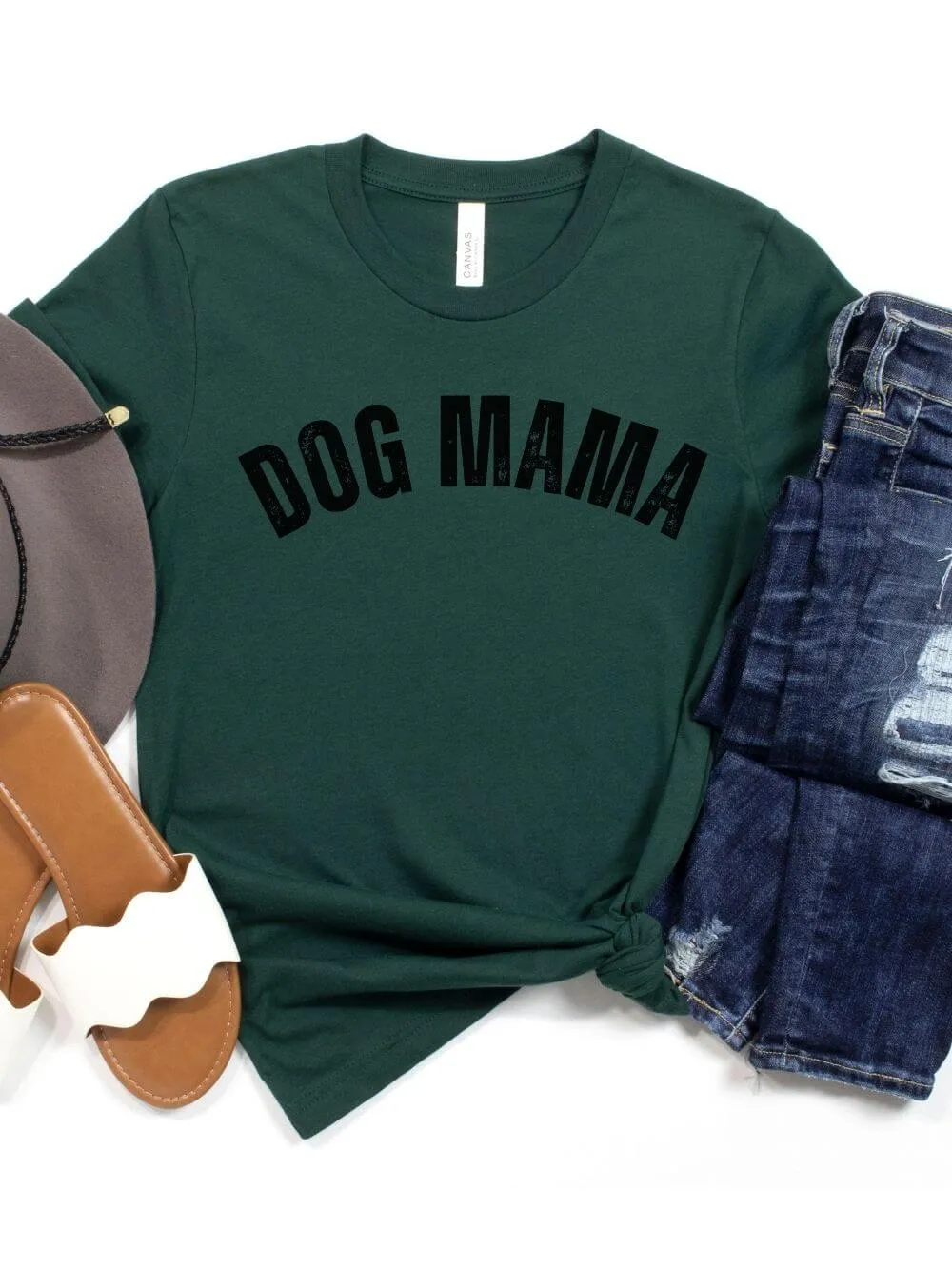 Dog Mama Rustic Women's Jersey Short Sleeve Graphic Tee - 12 Colors