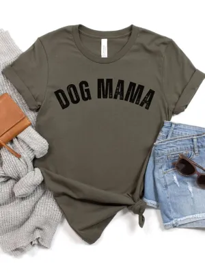 Dog Mama Rustic Women's Jersey Short Sleeve Graphic Tee - 12 Colors