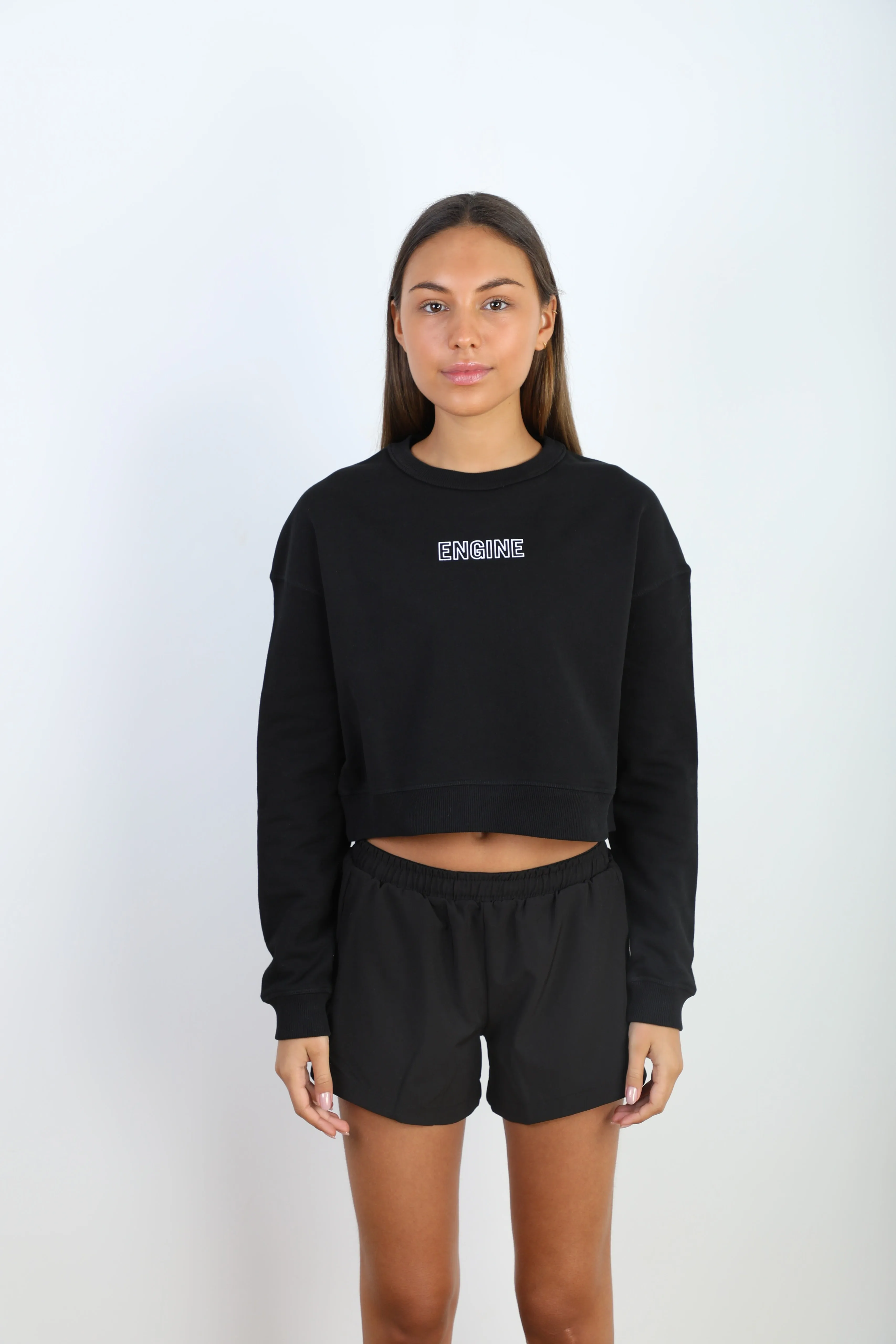 Engine Aus Cropped Crew Neck Jumper