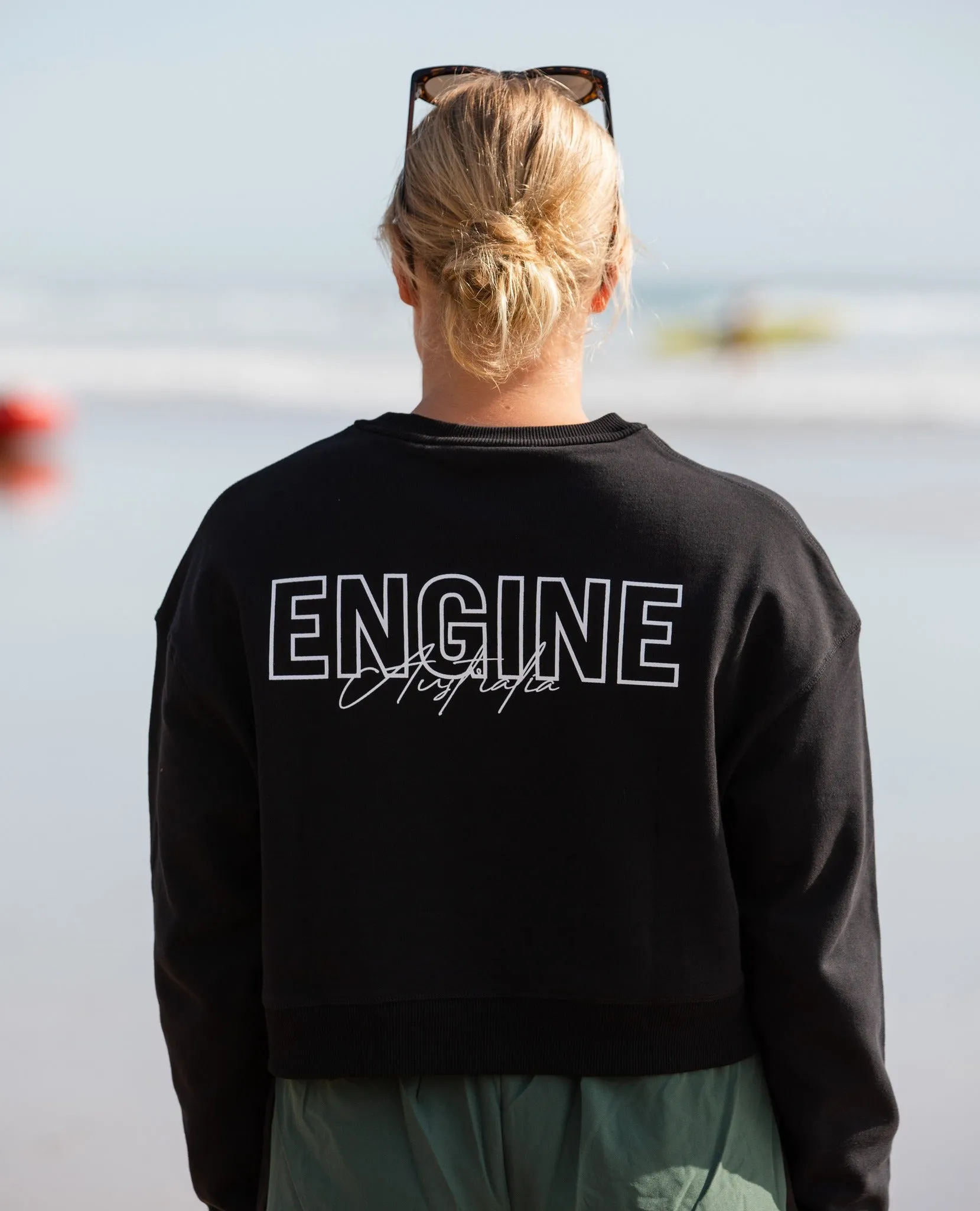 Engine Aus Cropped Crew Neck Jumper