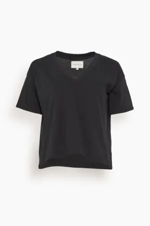 Faaa V Neck T-Shirt in Black