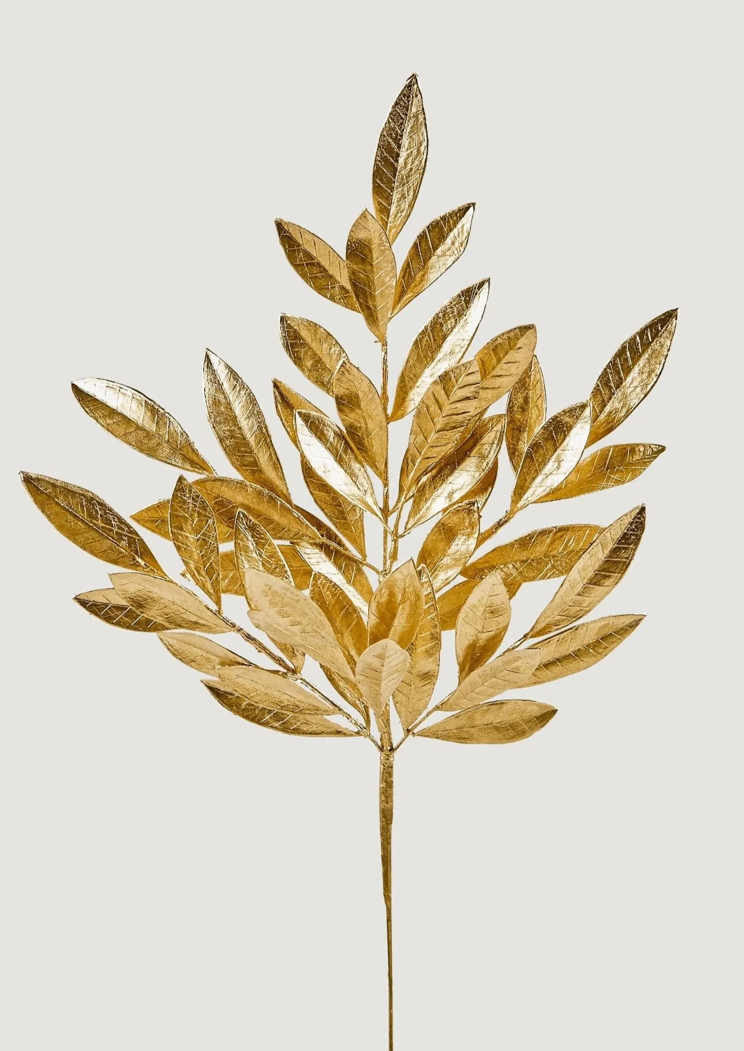 Faux Bay Leaf Spray in Metallic Gold - 24"