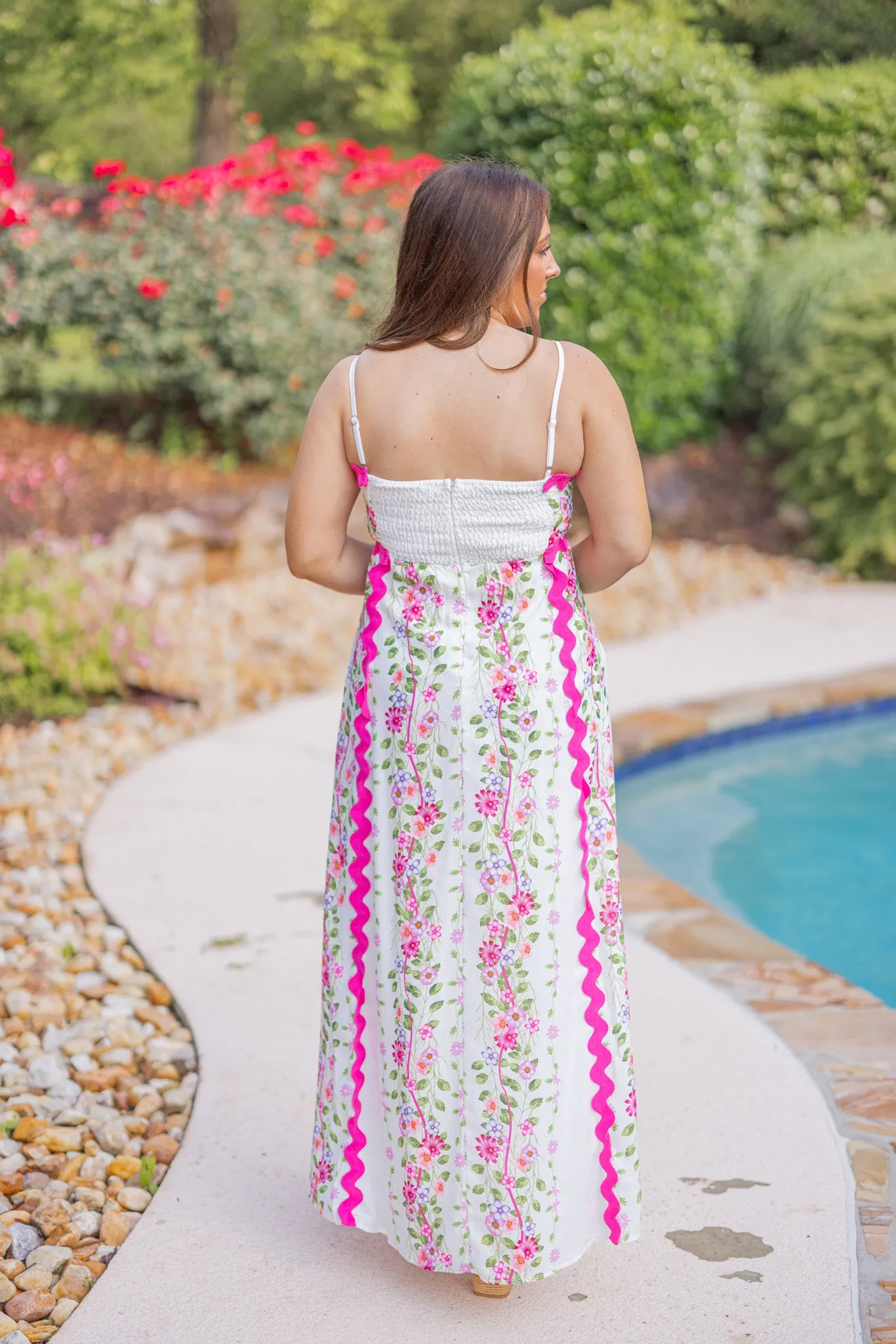 Floral Blessings White Maxi Dress