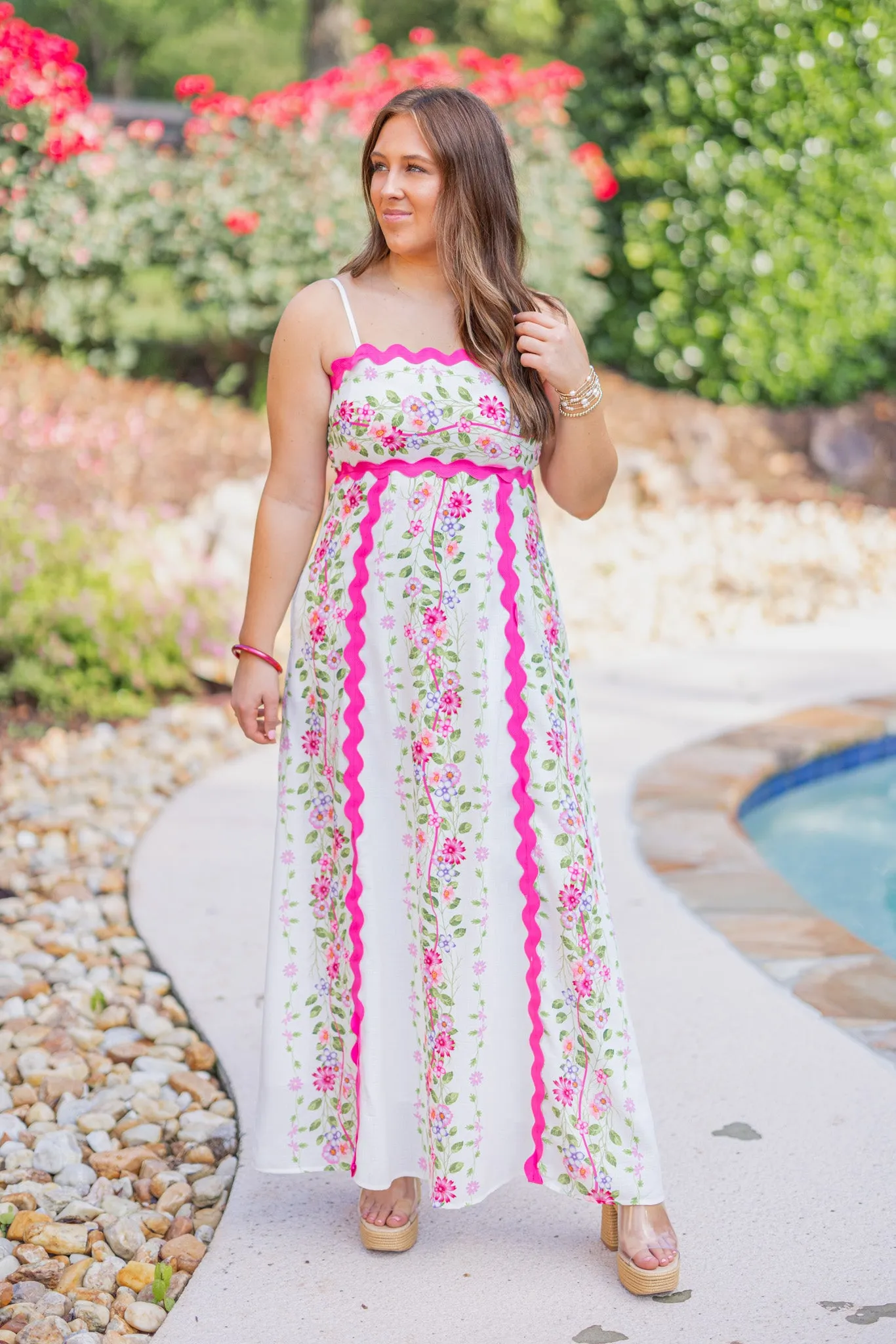 Floral Blessings White Maxi Dress