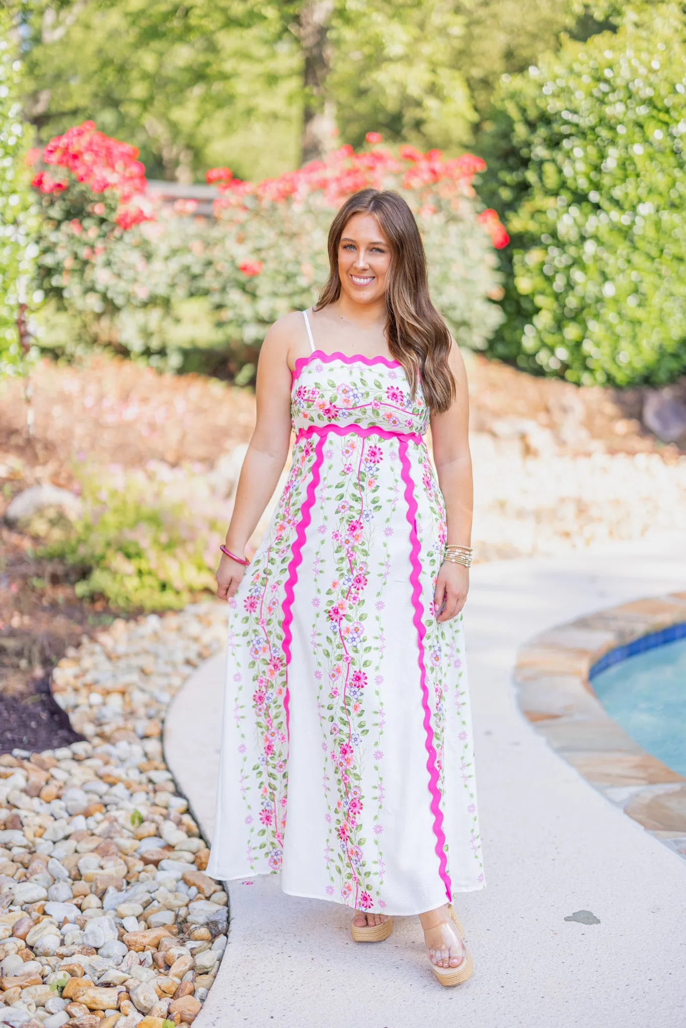 Floral Blessings White Maxi Dress