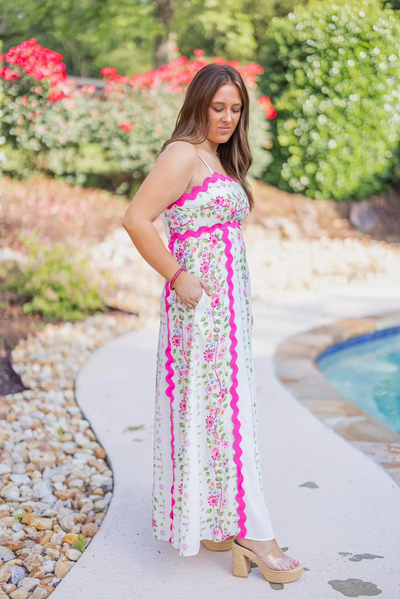 Floral Blessings White Maxi Dress