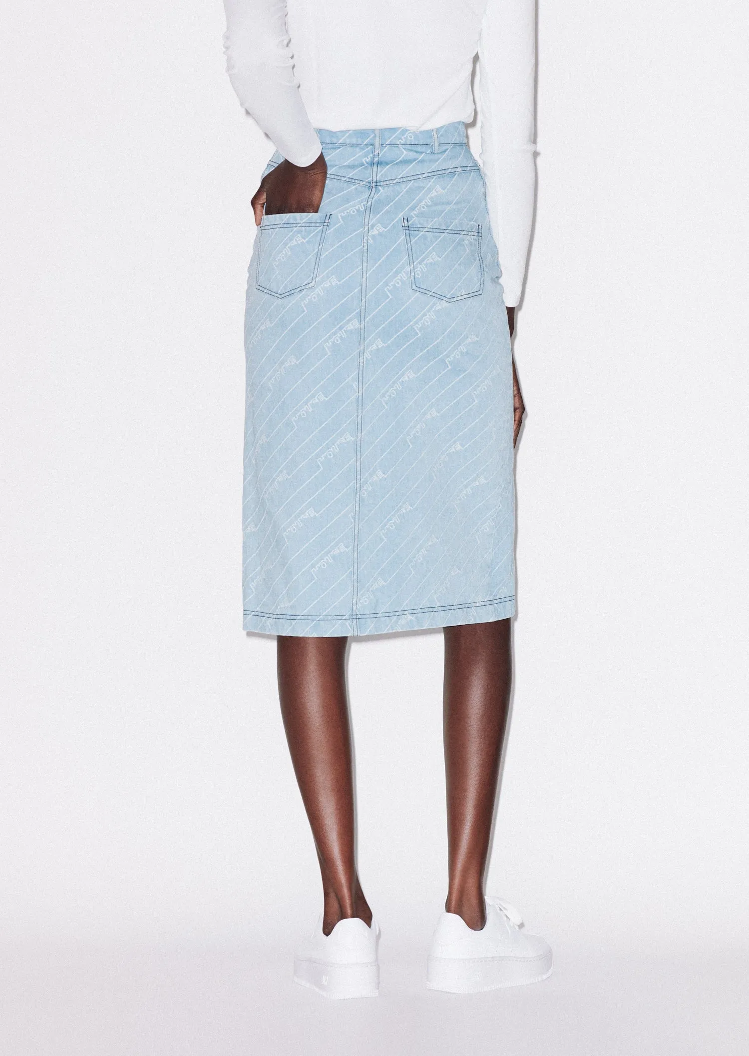 House of Holland Monogram Denim Skirt