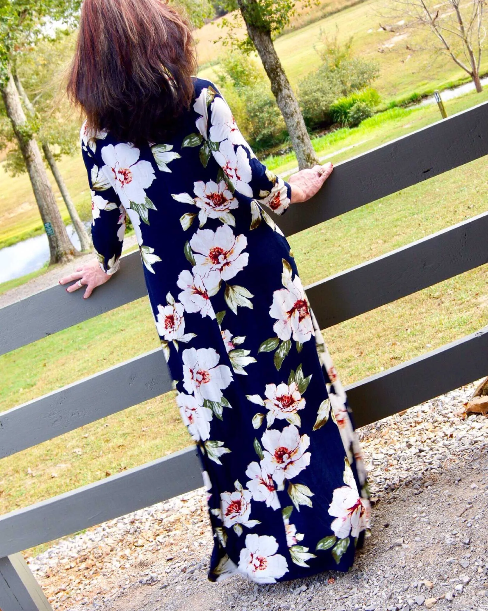 Its Autumn Navy Floral Maxi Side Pocket