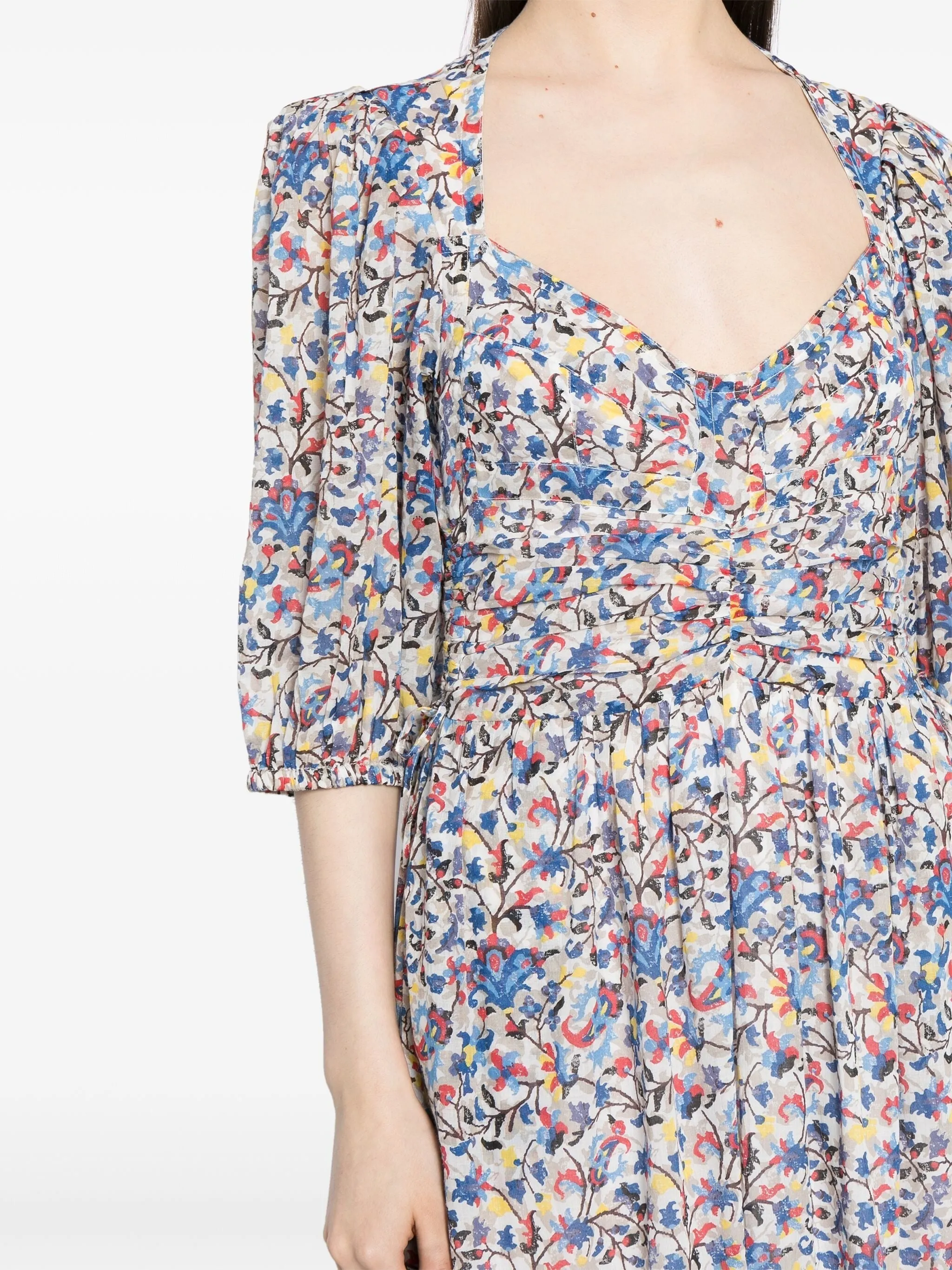 LEONIZA FLORAL-PRINT MAXI DRESS