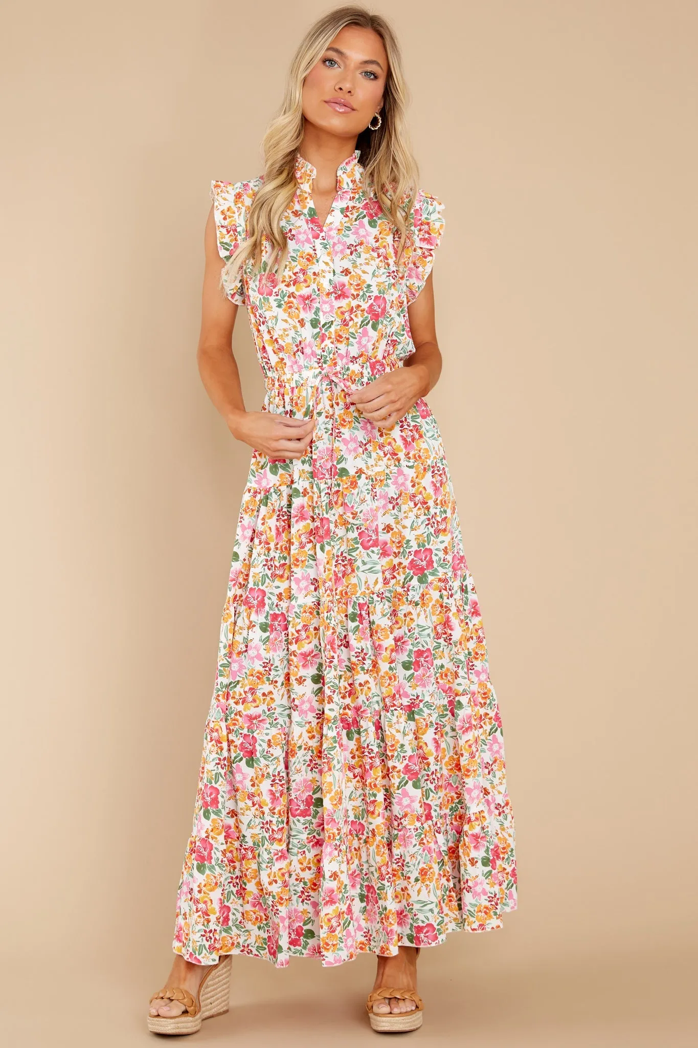 Loved You First White Multi Floral Print Maxi Dress