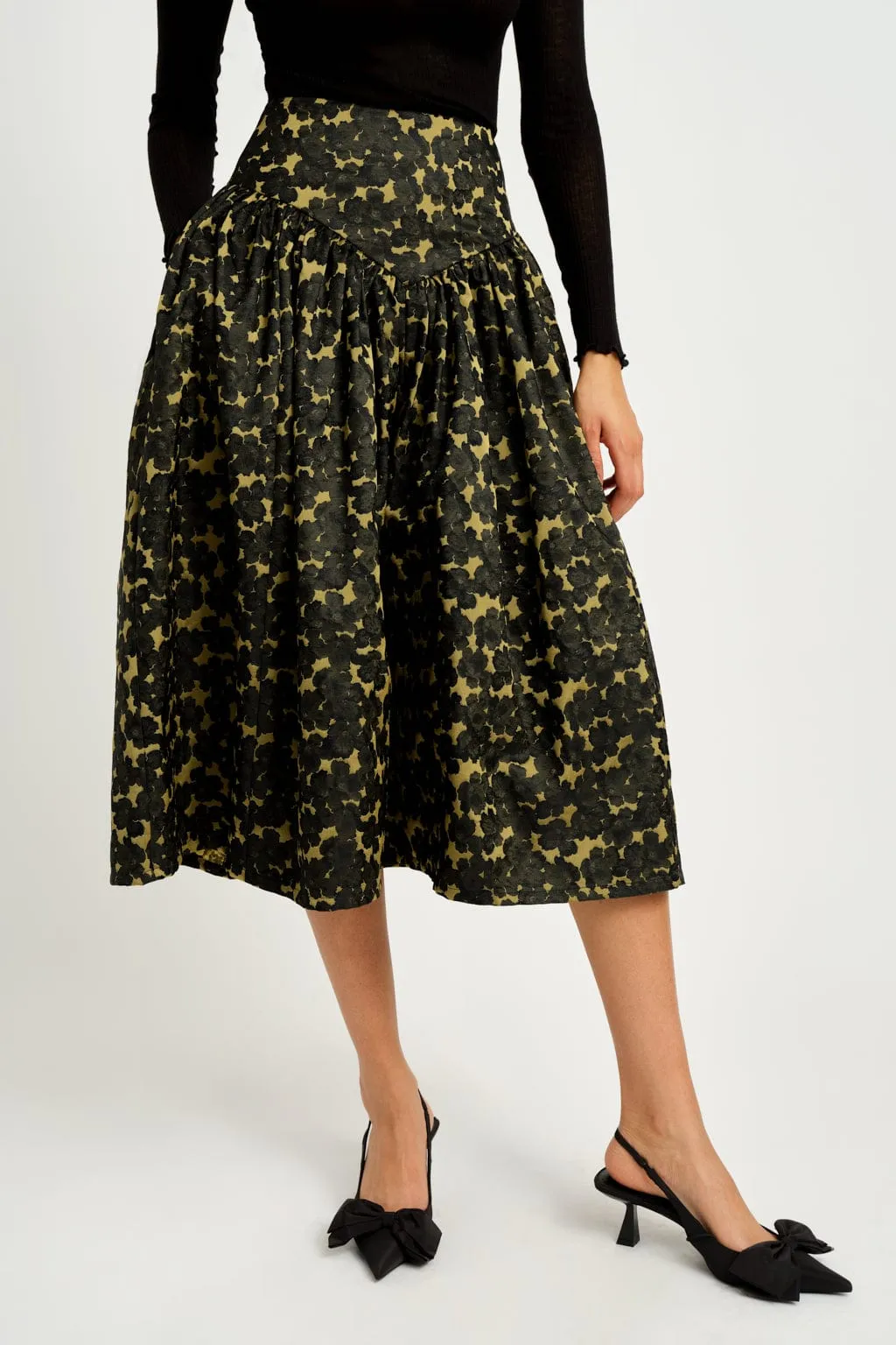 Lucille Skirt Chartreuse Jacquard