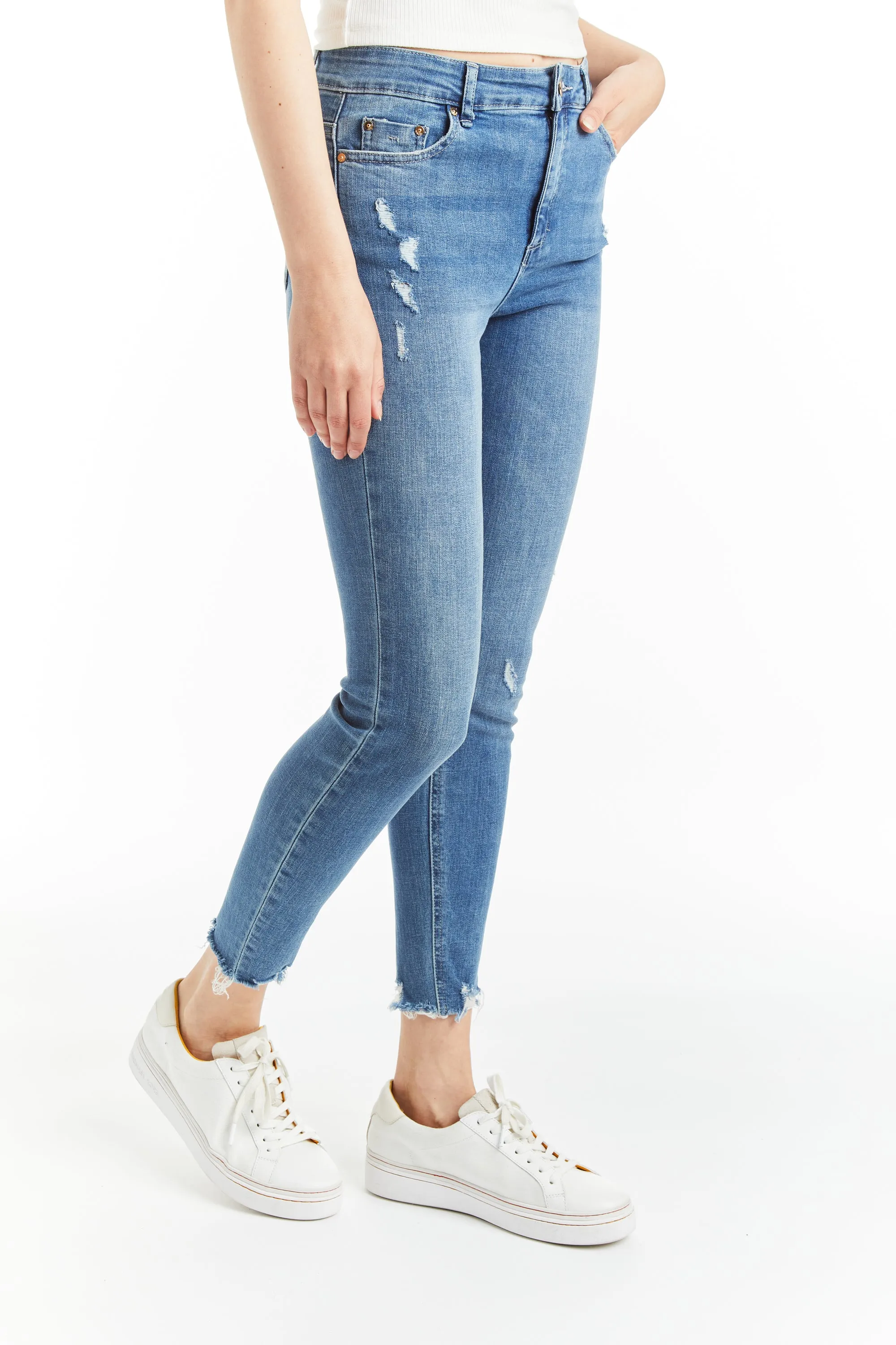 Mona - Crop Skinny With Raw Edge Hem