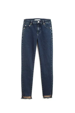 Nina - High Rise Crop Skinny With Slit And Raw Hem