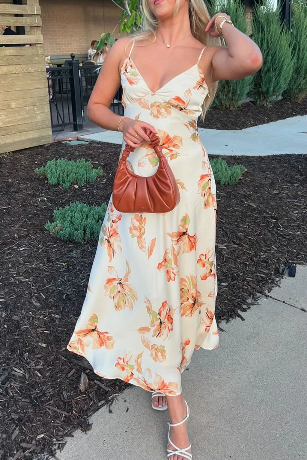 Palma Cream Floral Maxi Dress