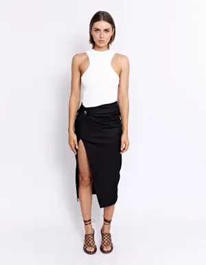 PARKS MIDI SKIRT | BLACK