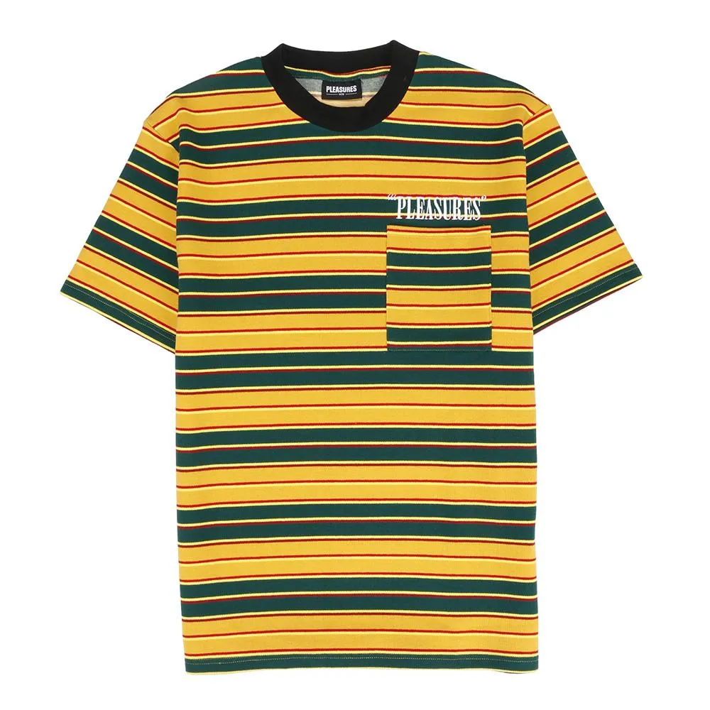 Pleasures Chainsmoke Stripe Shirt Yellow / Green