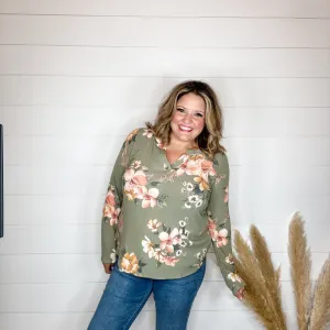 "Clover" Floral Long Sleeve Split Neck