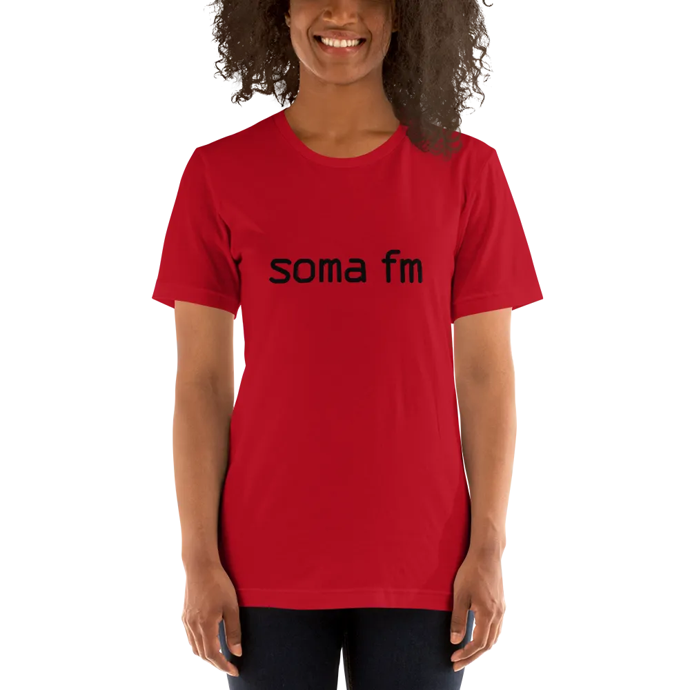 Red with Black Logo Short-Sleeve Unisex T-Shirt