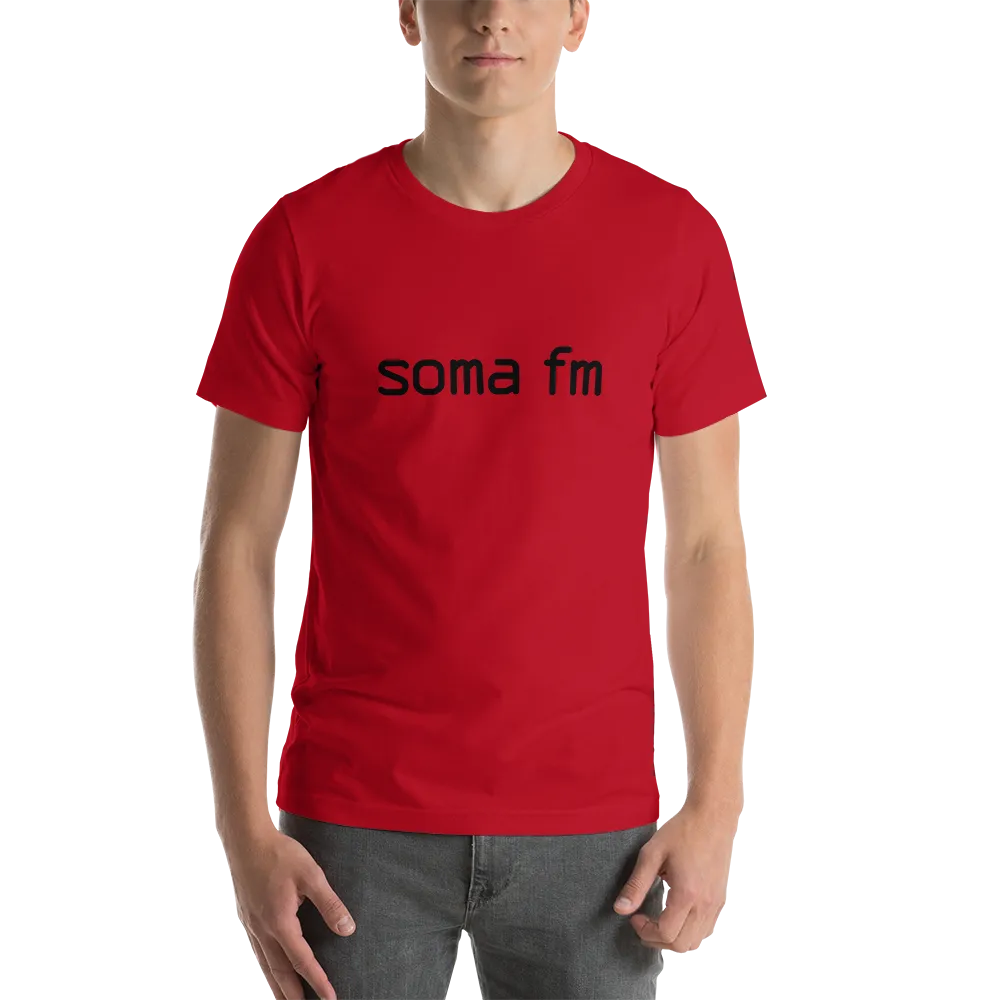 Red with Black Logo Short-Sleeve Unisex T-Shirt