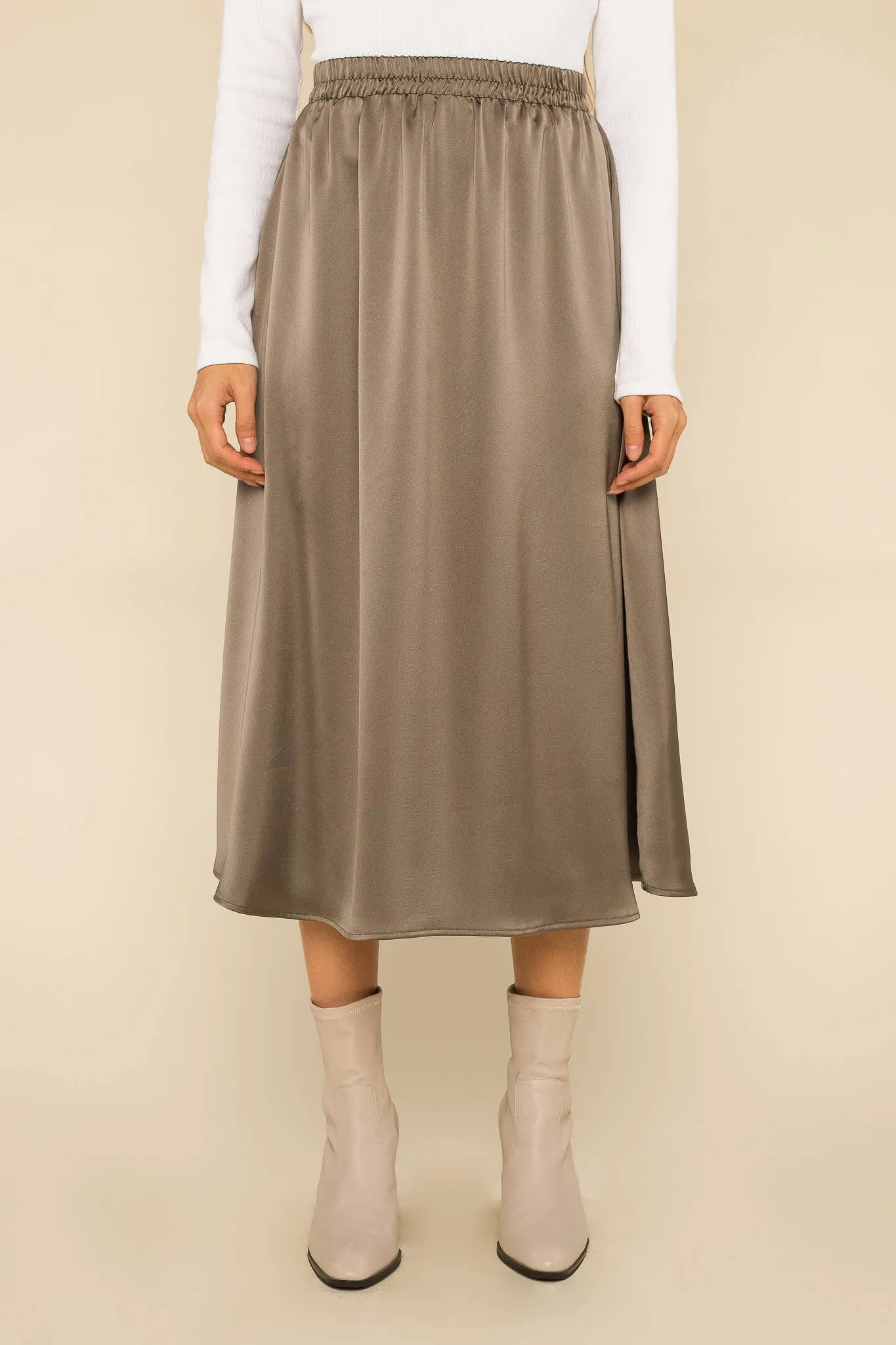 Satin Midi Skirt