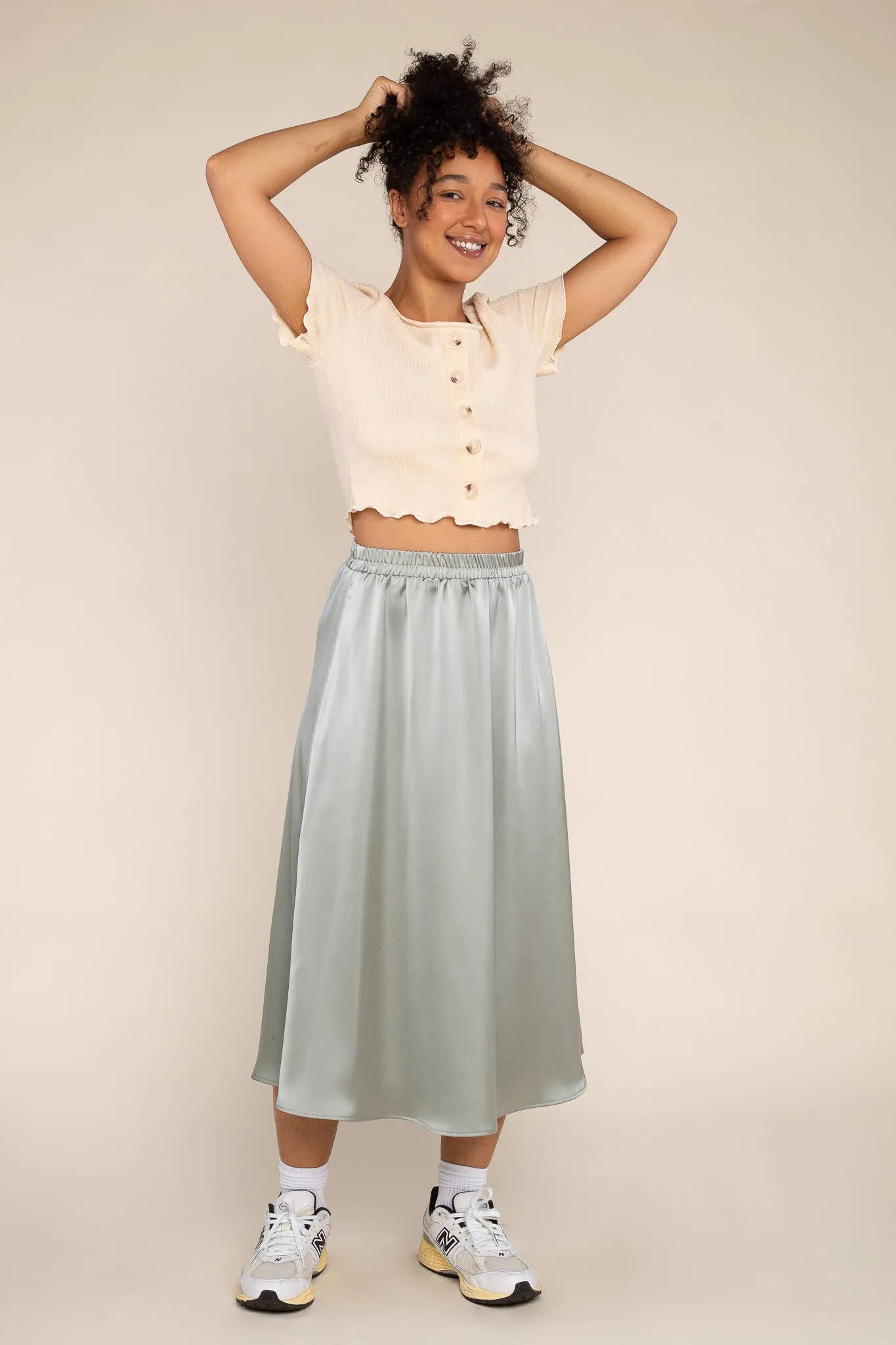 Satin Midi Skirt